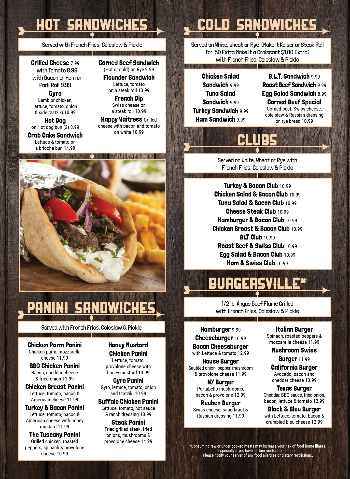 Our Menu The Rooster Diner